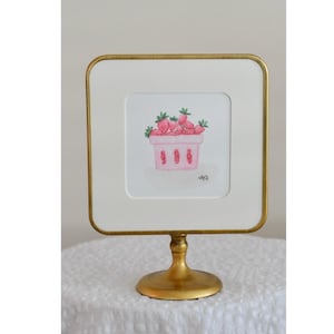 Watercolor Strawberry Mini Print