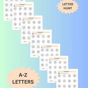Hoja de trabajo de búsqueda de letras/Reconocimiento de letras/Actividad preescolar de la A a la Z/Abecedario imprimible para jardín de infantes/Actividad para encontrar la letra