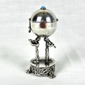 Sterling Silver Judaica Jewish Besamim Spice Box Tower