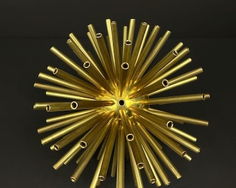 Authentic Kelly Wearstler Brass Kaleidoscope Sculpture 6” Starburst Sputnik Orb