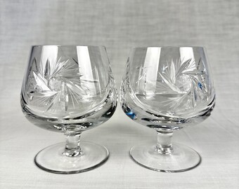 5 X Bohemia Crystal Cognac Brandy Glasses - Etsy