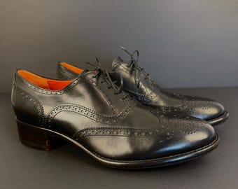 NEW SANTONI Women’s Dress Black Leather Shoes  SIZE Eu 38 1/4 Uk 5 Us 7.5