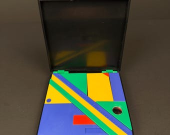 Vintage Geometric Stationery Puzzle Box Set Retro Compact Multi Tool Desk Organizer