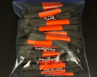 Vintage Deadstock Dominion 27” Braided Shoe Laces – Bulk Lot of 50 Pairs (100 Laces Total) - Olive Green