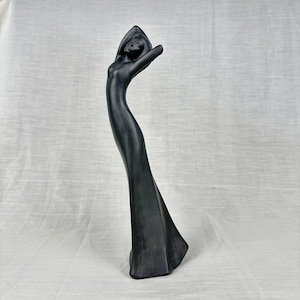Royal Doulton Photos YEARNING Black Basalt 12&quot;Art Deco Frau Figurine 1981 Keine Beschädigungen