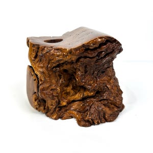 1950’s Vintage Burl Wood Candle Holder Sculptural piece