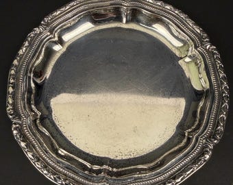 Antique German 800 Solid Silver Dish E Goldschmidt Frankfurt Crown Moon 86.3g
