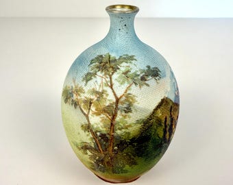 Royal Bayreuth Tapestry Vase Circa 1900 10cm High 7cm Wide