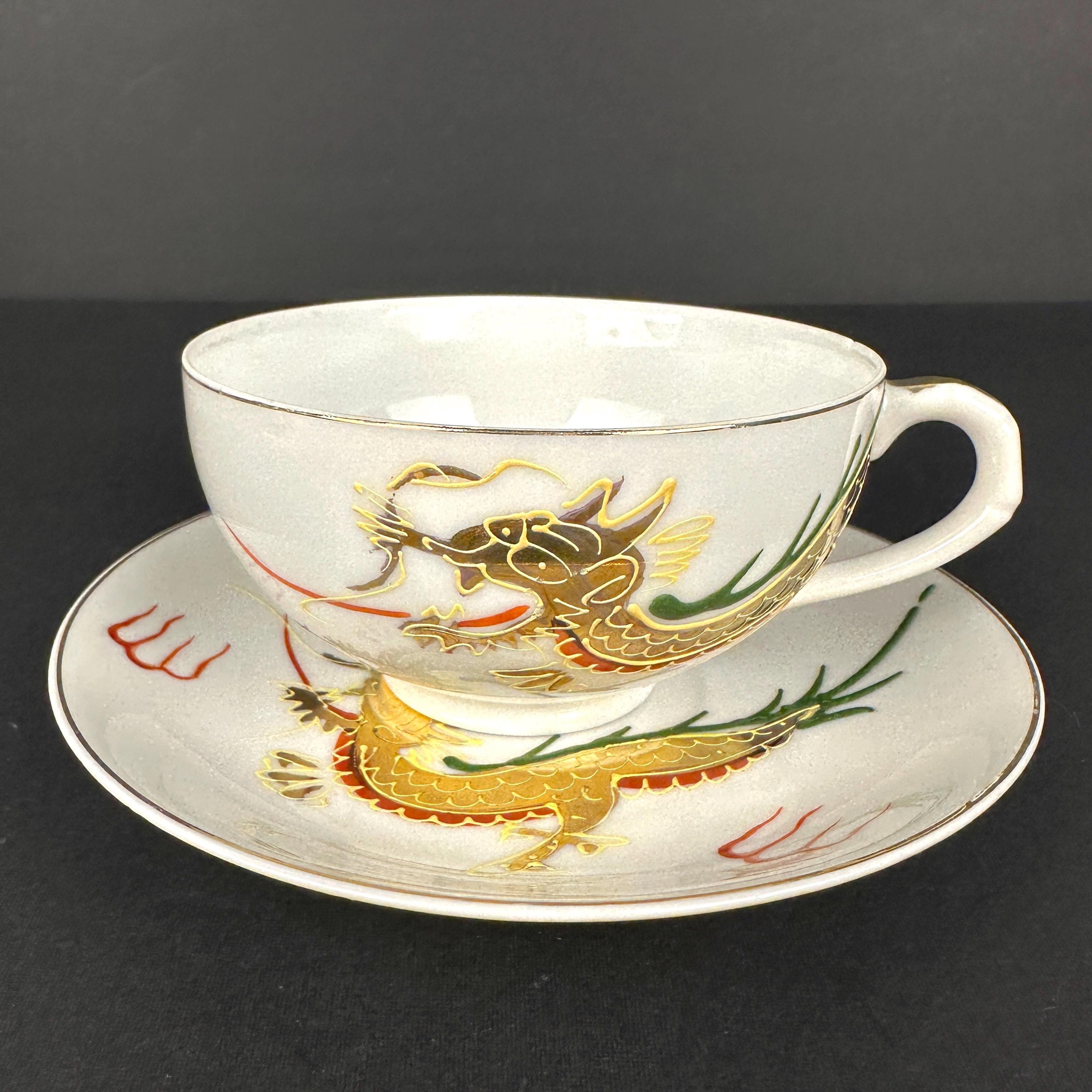 【希少】オールドニッポン 龍紋 ティーカップ ソーサー ドラゴン ぼかし 竜 希少】オールドニッポン 龍紋 ティーカップ ソーサー ドラゴン