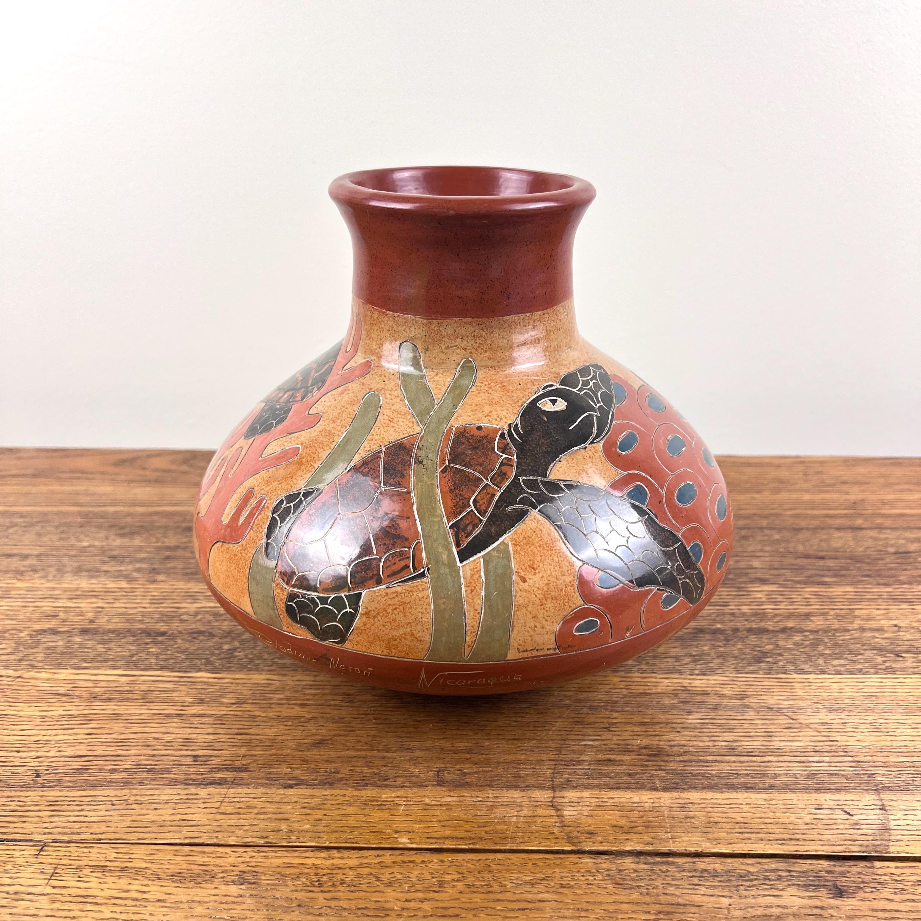 1980's Bladimir Norori Nicaragua 3 Sea Turtle Pot / Vase - Etsy