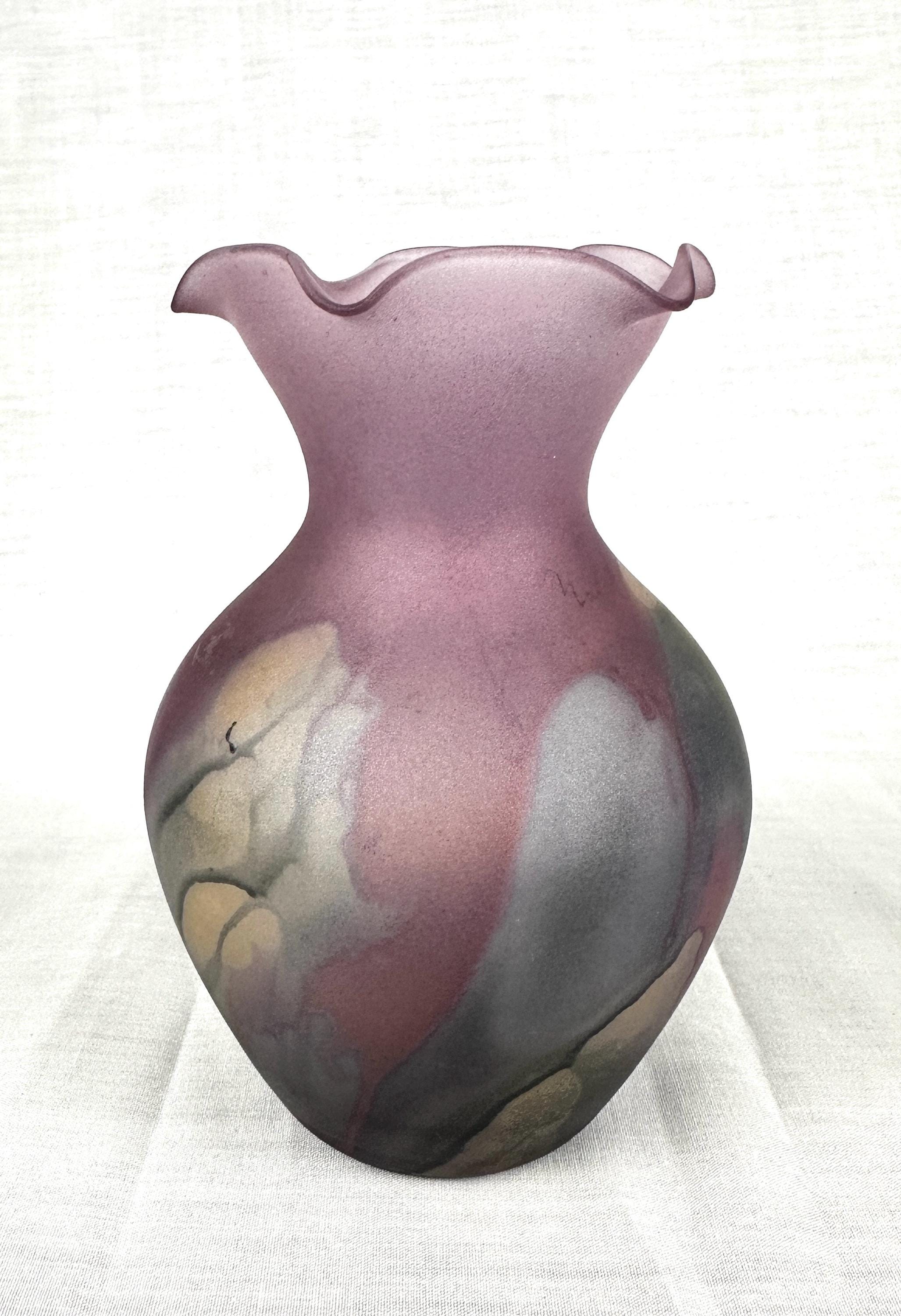 ● Reuven Glass ルーベングラス カナダ ヴィンテージ ガラス花瓶 Rueven Glass - Etsy Canada