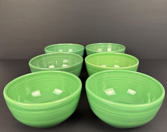 Fiesta Cereal Soup Bowls 3 Forest Green 3 Shamrock Green Set of 6 5.5 Inches Wide 2 3/4 Inches Tall in Great Condition