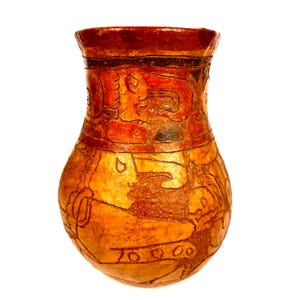 Maya Ceramic Folk Art Vase Red Clay Rustic Vase El Salvador Ceramics Decorative Earthenware Vase