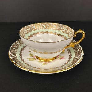 Stanley Rose Tea Cup & Saucer | Wide Mouth Fine Bone China | Vintage Floral Design for Collectors, Decor, or Tea Lovers