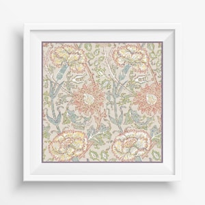Pink and Rose William Morris Cross Stitch Pattern