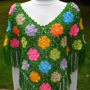 Wild Flower Poncho - PW-107 - Crochet Pattern PDF