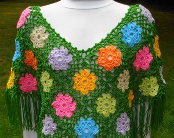 Wild Flower Poncho - PW-107 - Crochet Pattern PDF