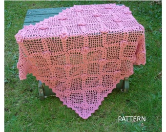 Rose Trellis Baby Blanket -  PB-104 - Crochet Pattern PDF