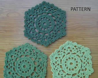 Hexagonal Table Mats - PH-202 - Crochet Pattern PDF