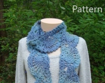 Cascading Pineapples Scarf - PA-301 - Crochet Pattern PDF