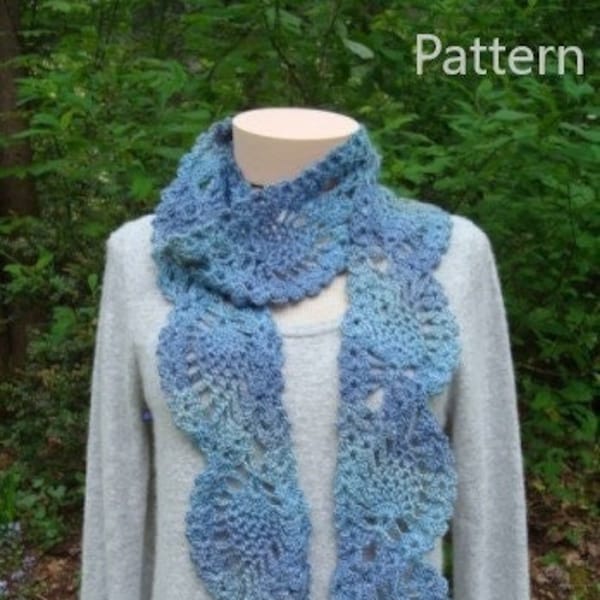 Cascading Pineapples Scarf - PA-301 - Crochet Pattern PDF