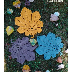 A crochet pattern from Nancy Brown-Designer - a fanciful home decor accessory. What fun to scatter falling leaves around your autumn table. Cute and practical table mats crocheted quickly and easily in a worsted weight craft yarn.