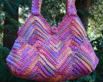 Mitered Diamonds Bag - PA-222 - Crochet Pattern PDF