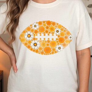 Floral Football Png, Retro Football Png, Touchdown Season Png, Boho Floral Png, Fall Football Shirt, Game Day Png, Fall Autumn, Football mom