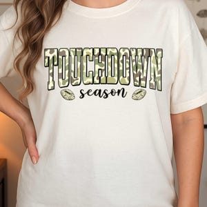 Camo Touchdown Season PNG, Camouflage Football png, Football Season png, Game Day DTG, Camo png, Retro Football, Old School Camo Football