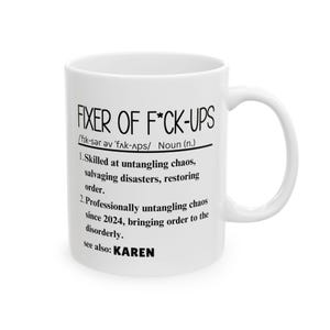 Funny Office Humor, Fixer of F*ckups Mug, Retirement Gift for bestie, Funny Coworker gift, Funny coworker retirement gift, custom office mug