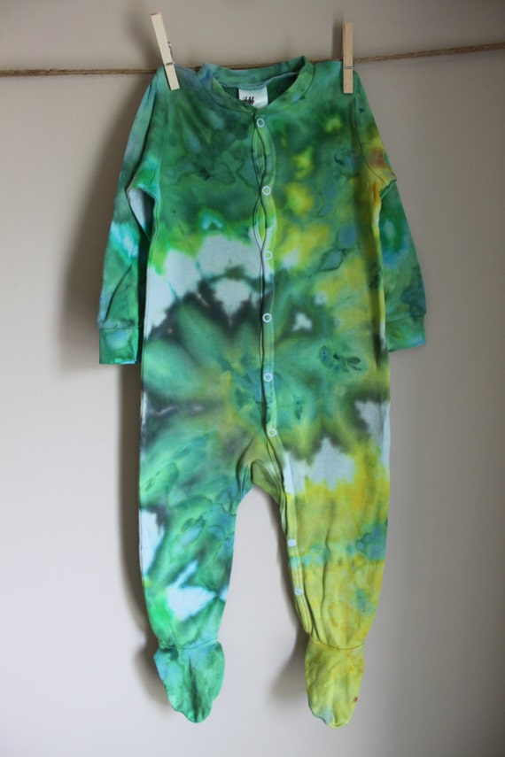 TIE DYE Fille Bébé 100/% Coton Pj Babygrow douche Unique Cadeau Rose Violet