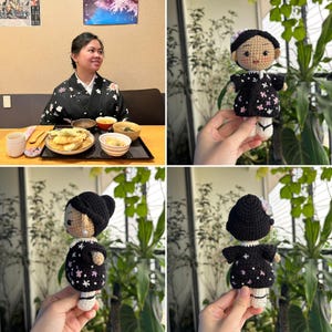 Personalized Handmade Crochet Gift For Mom Dad, Custom Stuffed Doll, Mini human doll, Amigurumi Doll Portrait Dolls Custom Mother’s Day Gift