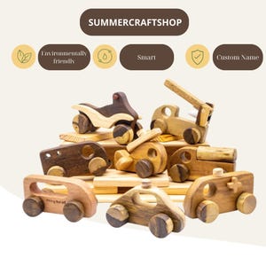 8 Wooden Car with Custom Name for Kids, Handmade Toys for Baby Boy, Toddler Car Toys, Cars & Trucks Toy, Gift for Children Wooden Toys
