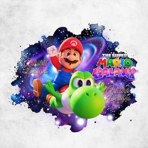 Super Mario Galaxy-filmen PNG, Mario Galaxy PNG-paket, Super Mario-tröja, hög kvalitet, Cricut, tårtdekoration, direktnedladdning, transparent bild 5