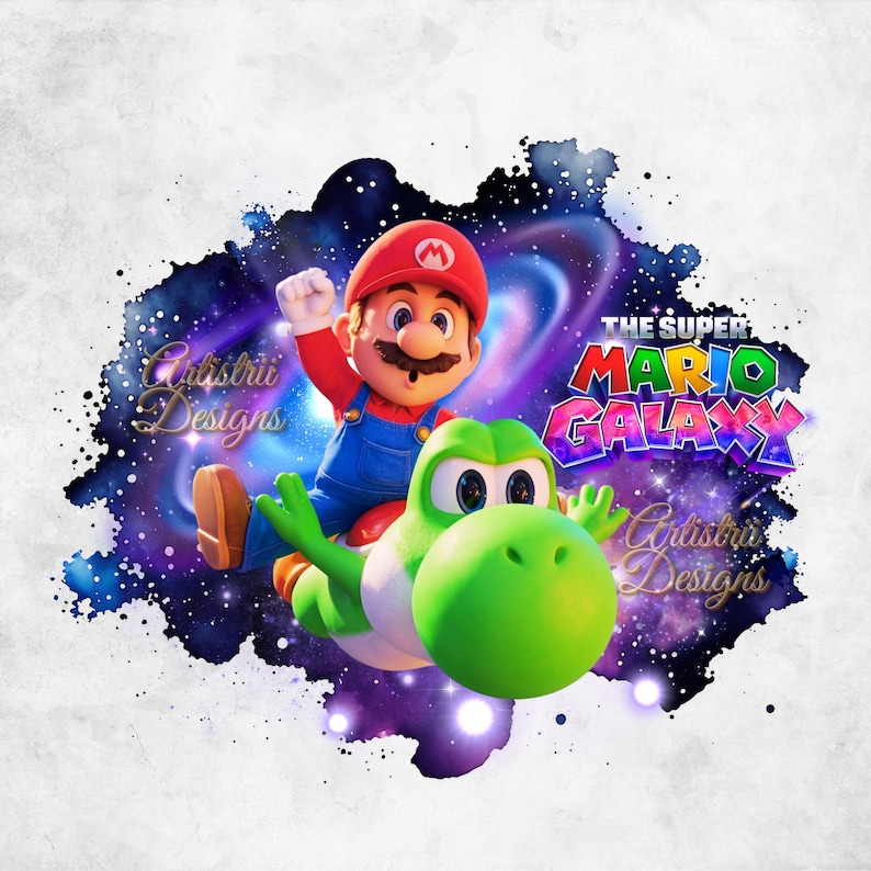 Super Mario Galaxy-filmen PNG, Mario Galaxy PNG-paket, Super Mario-tröja, hög kvalitet, Cricut, tårtdekoration, direktnedladdning, transparent bild 5