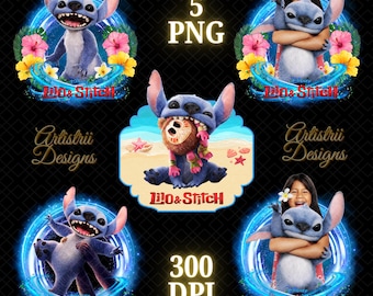 Paquete PNG de Stitch, paquete PNG de la película Lilo y Stitch, camiseta de la película Stitch, Stitch 2025, alta calidad, adorno, descarga instantánea, PNG transparente