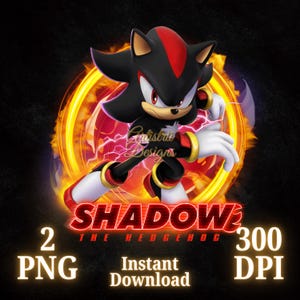 Shadow The Hedgehog PNG, Sonic The Hedgehog 3, Shadow PNG, Sonic Shirt, High Quality, Cricut, Cake Topper, Transparent, Digital File, Prints