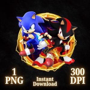 Sonic 3 Film PNG, Sonic the Hedgehog 3 PNG, Sonic Shirt, Shadow Hedgehog, hohe Qualität, Cricut, Cake Topper, Instant Download, transparent