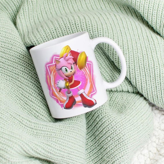 Maglietta Donna Sonic The Hedgehog - Amy's Bubblegum - Bianca 100% Cotone - Merch Ufficiale Con Disegno Di Amy Rose - Regalo Per Fan