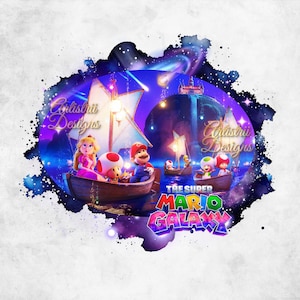 Super Mario Galaxy-filmen PNG, Mario Galaxy PNG-paket, Super Mario-tröja, hög kvalitet, Cricut, tårtdekoration, direktnedladdning, transparent bild 6