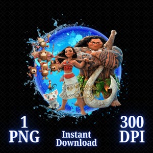Moana 2 PNG, Moana 2 movie PNG, Moana 2 Shirt, Maui, High Quality, Cricut, Cake Topper, Instant Download, Transparent, Printable File, Moana