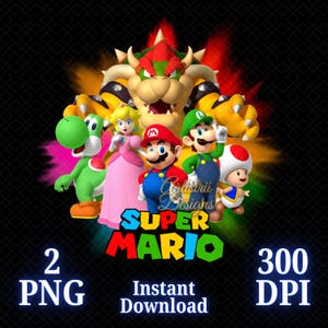 Super Mario PNG, Mario Bros PNG, Super Mario Shirt, hohe Qualität, Cricut, Kuchendeckel, Sofortiger Download, transparent, druckbare Mario, Pfirsich