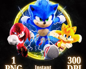 Sonic The Hedgehog PNG, Sonic 3 PNG, Sonic T-shirt, Hög kvalitet, Cricut, Sonic, Knuckles png, Tails, Tårtdekoration, Transparent, Digital fil