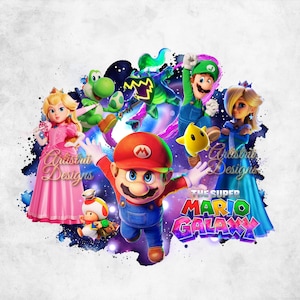 Super Mario Galaxy-filmen PNG, Mario Galaxy PNG-paket, Super Mario-tröja, hög kvalitet, Cricut, tårtdekoration, direktnedladdning, transparent bild 4