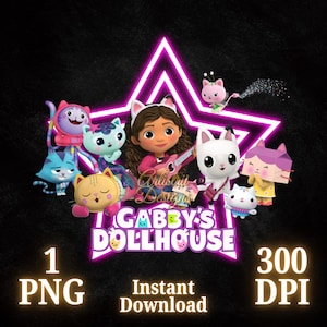 Gabby Dollhouse PNG, Gabby cat Png, Gabby clipart Art, Gabby Dollhouse Shirt Png, Tumbler Dollhouse, Printable Gabby shirt,Digital Gabby png