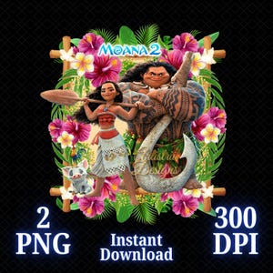 Moana 2 PNG, Moana 2 movie PNG, Moana 2 Shirt, Maui, High Quality, Cricut, Cake Topper, Instant Download, Transparent, Printable File, Moana