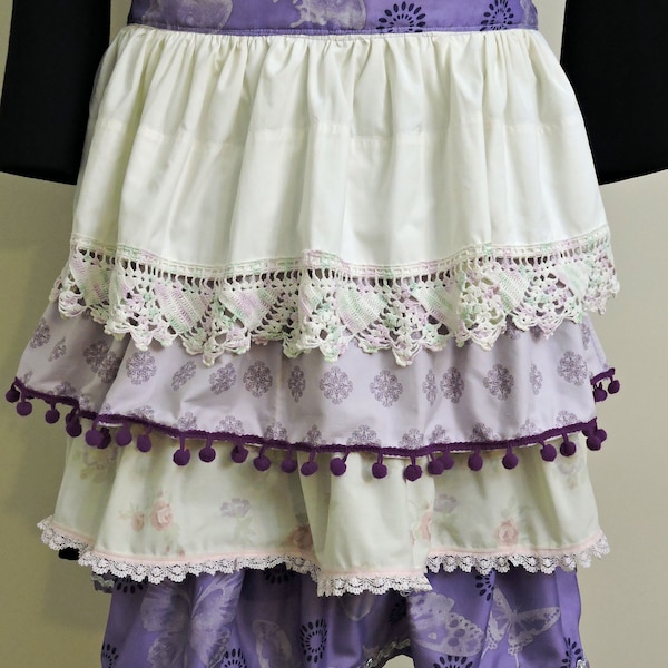 Ruffled Apron Made From Vintage Linens