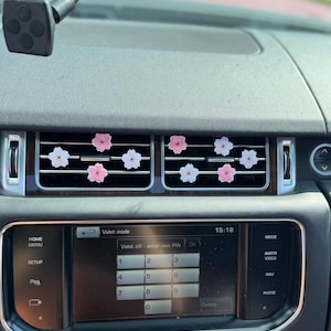 Decorative Sakura, Cherry Blossom, Cute Car Accessory, Women Flower Car Decoration, White / Pink Dashboard Decor