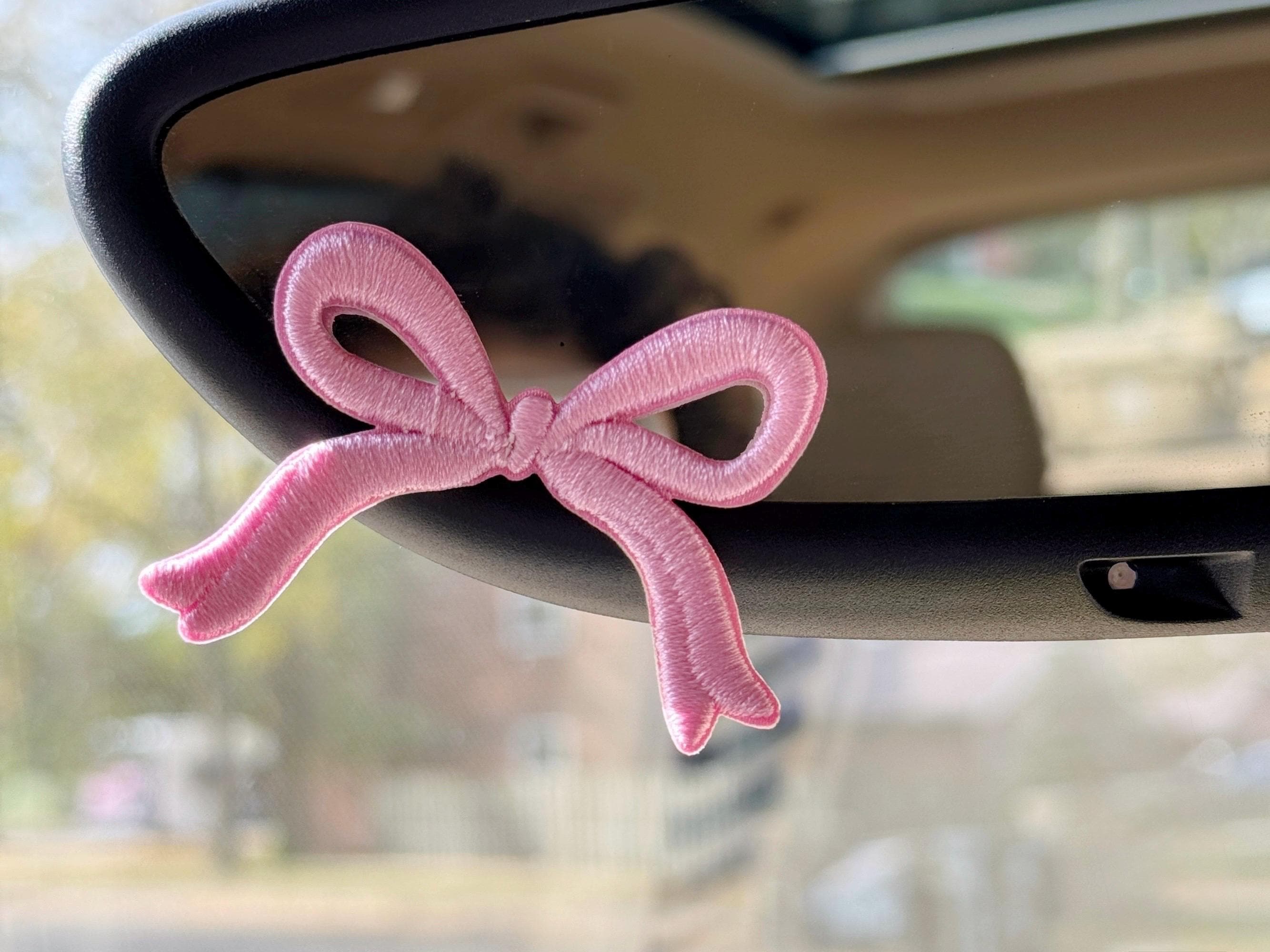 Coquette Bow Car Rearview Mirror, Pink Car Accessory, Cute Dashboard Decor, Girly Gifts Teens, Car Gifts