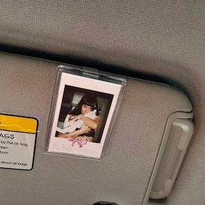 Photo Sun Visor Clip Frame for Polaroid , Personalized Photo Car Decor with a Bow